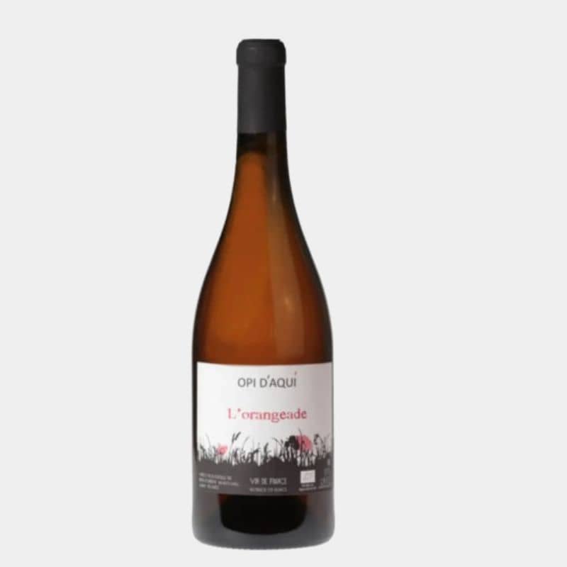 Bouteille de L’Orangeade 2022, vin orange nature du Languedoc signé Opi d’Aqui