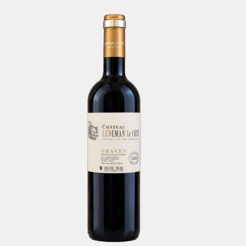 Bouteille de Château Ludeman La Côte 2022, vin rouge AOC Graves de Bordeaux