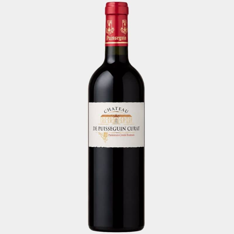 Bouteille de Château de Puisseguin Curat 2019, vin rouge AOC Puisseguin-Saint-Émilion.