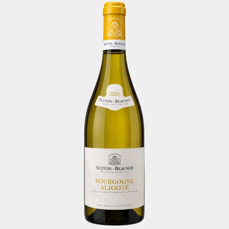 Bouteille de Nuiton-Beaunoy Bourgogne Aligoté 2024, vin blanc sec AOC Bourgogne.