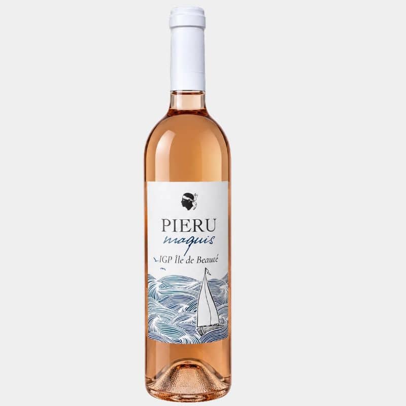 Bouteille de Pieru Maquis Rosé, vin rosé corse IGP Île de Beauté.
