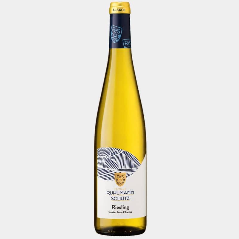 Bouteille de Riesling Cuvée Jean-Charles 2025 de la Famille Ruhlmann-Schutz, vin blanc sec AOC Alsace.