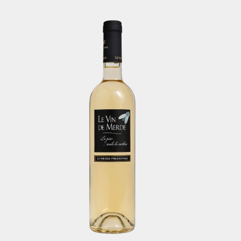 Bouteille Le Vin de Merde Blanc des Philosophes IGP Pays d’Oc, vin blanc frais aux agrumes et fruits blancs