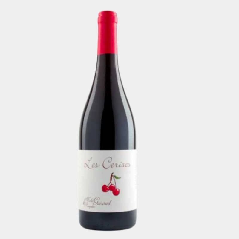 Bouteille de Les Cerises, vin rouge nature du Domaine Boissezon Guiraud, AOP Saint-Chinian. 